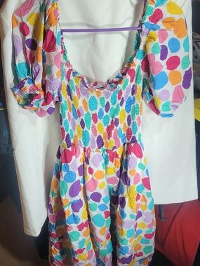 Little Party Dress - Multicolor Polka Dot Mini Dress
